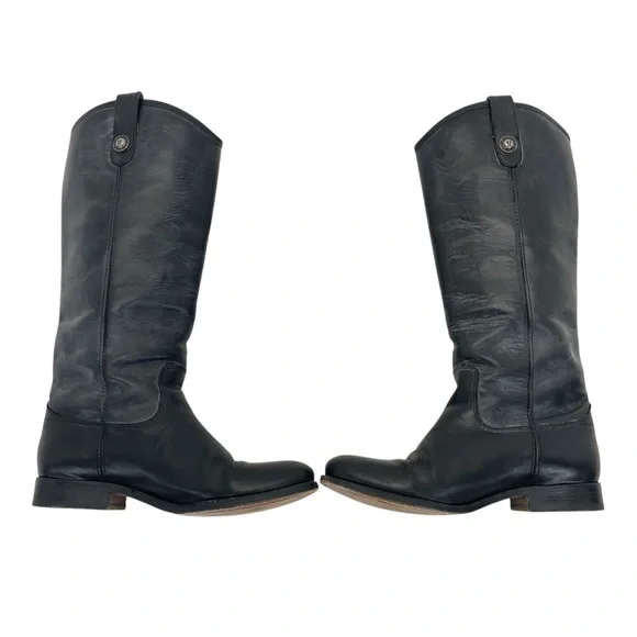 Frye Melissa Button Riding Boots 7 1/2 Black - Picture 15 of 16